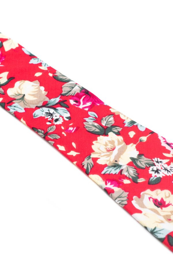 Corbata Floreada Leblon roja