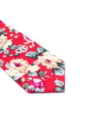 Leblon roja 3 Corbata Floreada Leblon roja