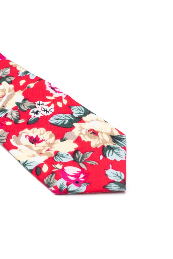 Corbata Floreada Leblon roja